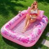Inflatable Tanning Pool Lounger – 4-in-1 Sunbed Float with Pillow 💖